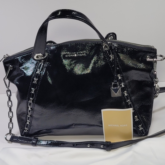Michael Kors Black Patent Leather Handbag - Picture 1 of 13
